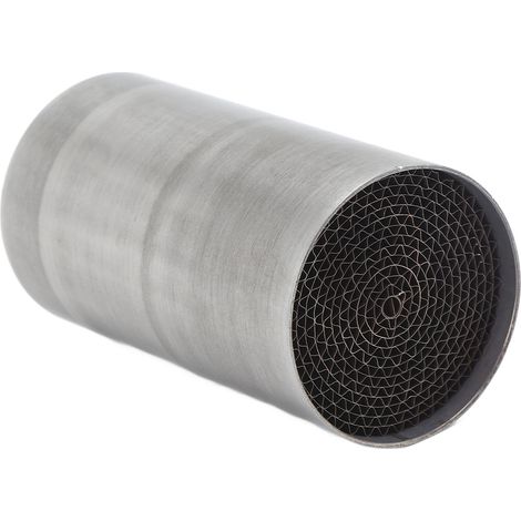 Pot d'échappement de moto avec catalyseur en acier inoxydable, silencieux central avant universel, 53 x 100 mm / 2,08 x 3,93 pouces (1/5)