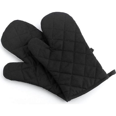 Hitzebeständige Ofenhandschuhe – Silikon-Küchenhandschuhe – Ideal zum Backen und Grillen – 1 Paar-Black