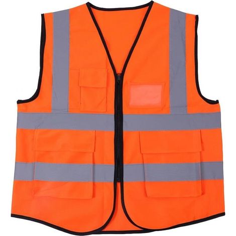 Gilet sécurité réfléchissant haute visibilité – 68.5x57cm – orange – jogging / vélo / moto / marche / voiture (1/5)