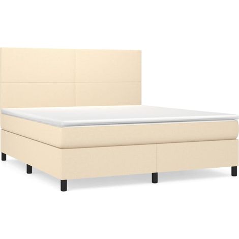 Maison Exclusive - Boxspringbett mit Matratze Creme 180x200 cm St