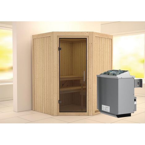 Larin Eck,9KW integr. Strg graphitfarbende Ganzglastür