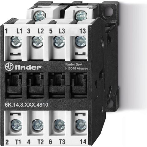 Contacteur 24V AC 4NO 10A 400V AC3 4kW FINDER 6K1480244310PAS