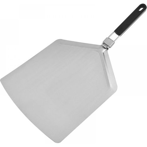 1 Pelle à pizza, acier inoxydable, 63,5 cm x 33 cm, pliable, poignée en caoutchouc noir, pour four, gril et pierre à pizza (1/5)