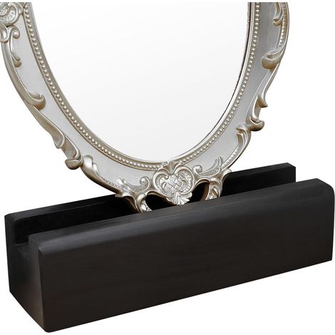Support de Miroir sur Pied Socle Simple et Décoratif Antidérapant en Bois Foncé pour Cadre et Miroir, pour Bureau ou Centre Commercial (1/5)