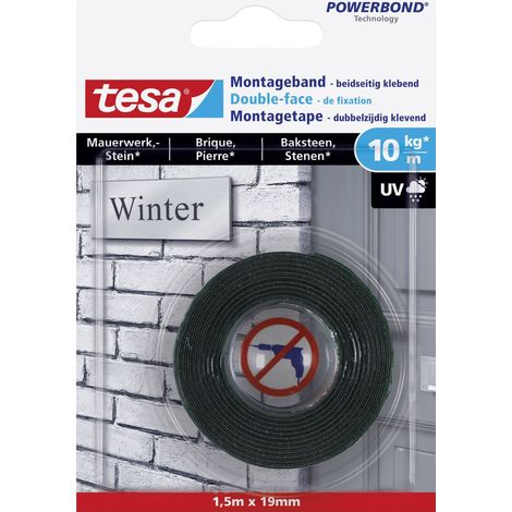 tesa BRICK & STONE 77748-00000-00 Ruban de montage tesa® Powerbond noir (L x l) 1.5 m x 19 mm 1 pc(s) (1/3)