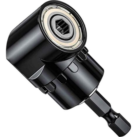 Tournevis Porte-Adaptateur 105°,Perceuse d'angle droit,Visseuse d'angle,Porte-embout d'angle multifonctionnel avec porte-embout magnétique 1/4",Adaptateur d'embout pour le perçage d'es (1/4)