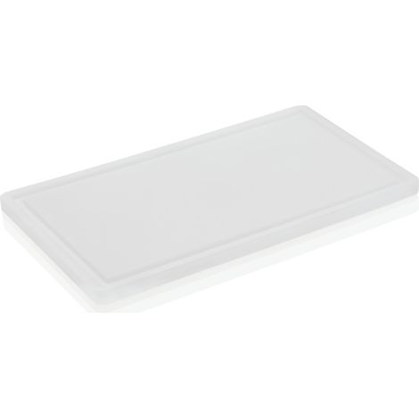 Planche à découper avec rainure à jus 50 x 30 x 2 cm blanc polyéthylène - Was Germany (1/2)