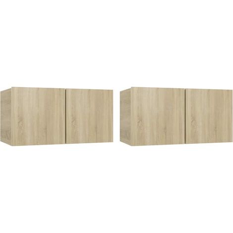 Maison Exclusive - TV-Hängeschränke 2 Stk. Sonoma-Eiche 60x30x30