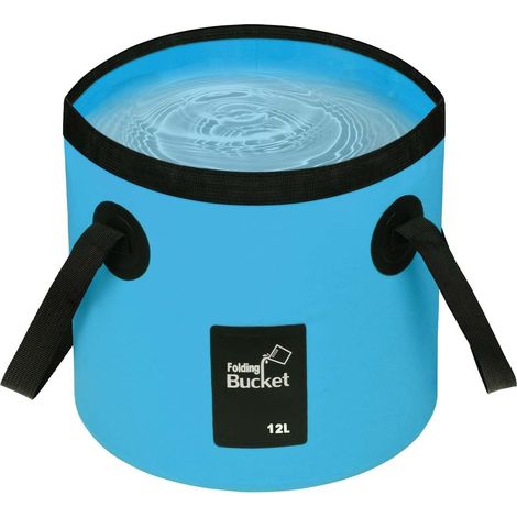 Seau pliable - Conteneur de rangement pliable pour le camping, le voyage, la pêche, la navigation de plaisance et le jardinage (bleu)-AquaForge (1/5)