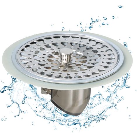 Filtre Cheveux Douche, Clapet Anti Odeur Attrape Cheveux Douche Bouchon Douche Anti Odeur Filtre Cheveux Baignoire en Silicone et en Acier Inoxydable pour Salle de Bain, Baignoire et Cuisine (1/5)