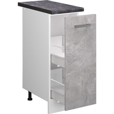 Armadio cucina dispensa alto R-Line, Calcestruzzo, 30 cm , PL Antracite, Vicco