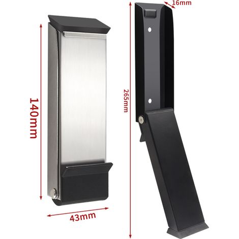 Lot de 2 butées de porte, sans perçage, maintien de la porte ouverte, simple butée de porte à pédale, bas de porte noir (1/4)
