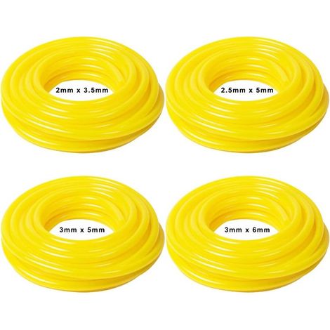 Set de 4 tuyaux en PVC pour carburant Longueur 1.5 m Dimensions (diamètre intérieur x diamètre extérieur) 2,5 x 5 mm, 3 x 5 mm, 2 x 3,5 mm, 3 x 6 mm (1/5)
