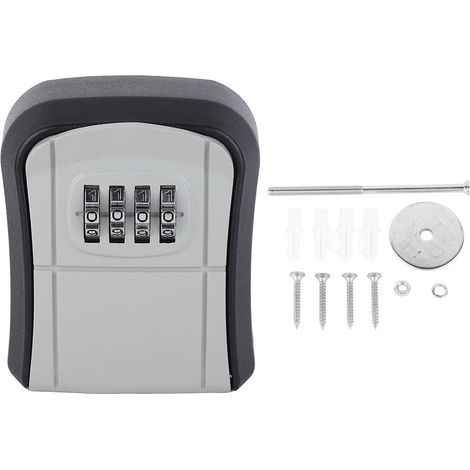 Caja de seguridad para llaves, soporte de pared de aleación de aluminio, almacenamiento portátil de gran capacidad para el hogar, la oficina y la fábrica. (1/5)