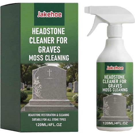 Nettoyant pour pierres tombales en granit et marbre, puissant détachant écologique, protection durable et sans danger pour les pierres naturelles et les sépultures de cimetière. (1/5)