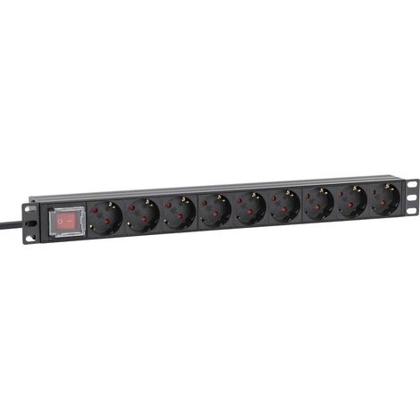 Intellinet 715133 19 pollici Multipresa per armadio rack 1 U Presa schuko con interruttore Nero