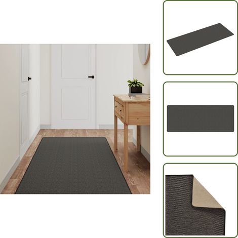 Tappeto antifango - vidaXL Tappeto Corsia Aspetto Sisal Antracite 80x200 cm - Tappeto lavabile