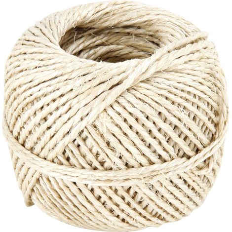GREENGERS - SPAGO GIARDINAGGIO, SPAGO SISAL IN FIBRA NATURALE - 1 BOBINA - LUNGHEZZA: 45M - ID AL PER CRAVATTA, CRAVATTA, ATT