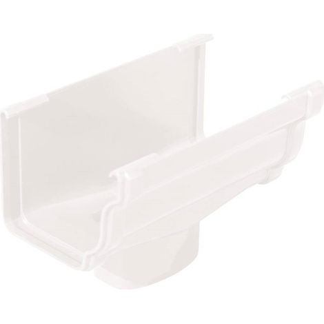 First Plast – Raccord pour gouttière naissance centrale bi-système PVC blanc – Résistant aux intempéries – Installation simple par collage ou joints (1/4)
