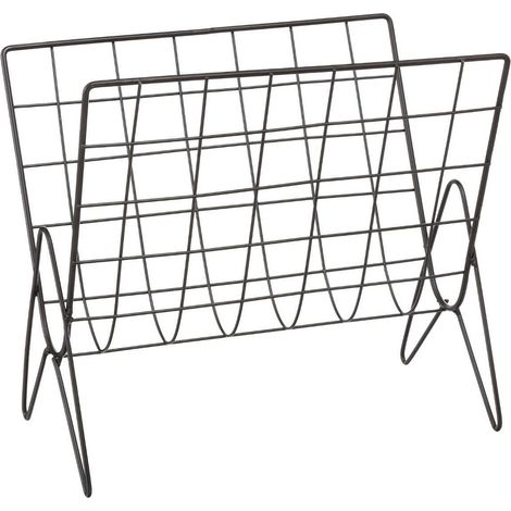 Porte-revue en métal coloris noir - Dim : L.35,5 x l.32 x H.18 cm -PEGANE