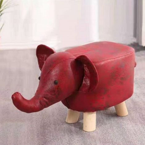 Tabouret Animal Mignon Multifonction pour Maison et Maternelle - Banc Petit en Forme d'Animal Rouge