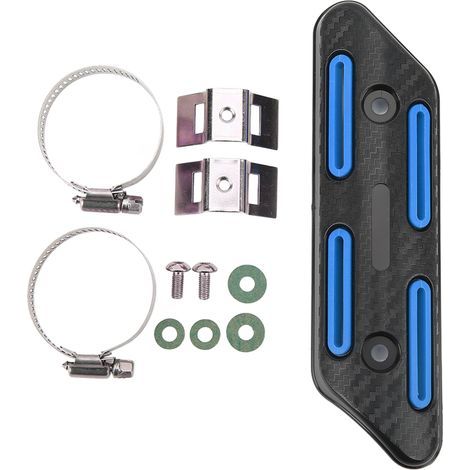 Bouclier thermique de tuyau d'échappement universel pour tuyau de 27 à 51 mm motos VTT VTT scooters bleu (1/5)