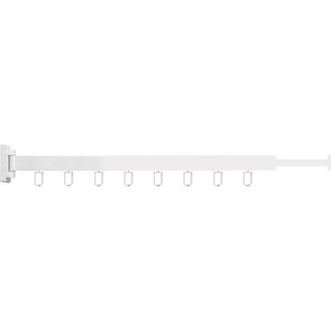 Wandmontierter, faltbarer Wäscheständer aus Aluminiumlegierung, weiß (1/5)