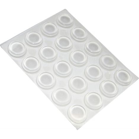 PARACOLPI ADESIVI TONDI TRASPARENTI Ø 13 MM. - SPESSORE 4,0 MM. - 20 PZ. (1/2)