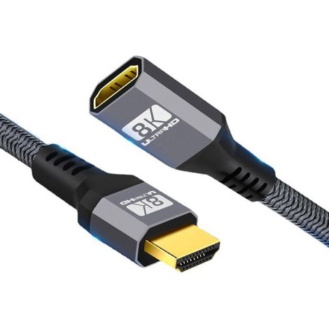 Câble HDMI 2.1 HDMI UHD 8K 60Hz 4K 120Hz 48Gbps Mâle vers Femelle Câble d'Extension avec Audio 3D Cordon HDMI 1,5M (1/5)