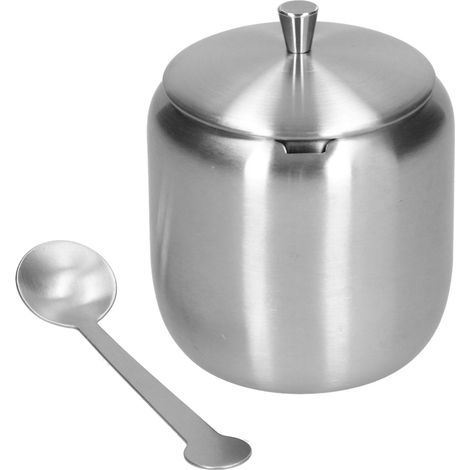 370 ml Gewürzglas aus Edelstahl 304 mit Löffel, poliert oder gebürstet, rost- und oxidationsbeständig (1/5)