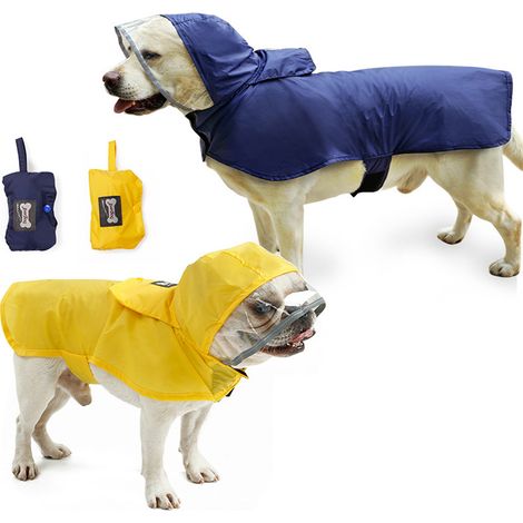 Manteau De Pluie Pour Chien - Imperméable Transparent Avec Capuche - Tissu Réfléchissant Pour Sécurité Nocturne - Sangle Ajustable - Taille Unique (1/5)