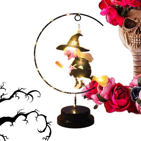 Veilleuse d'Halloween Sorcière Décoration Maison Sur Pied (1/5)