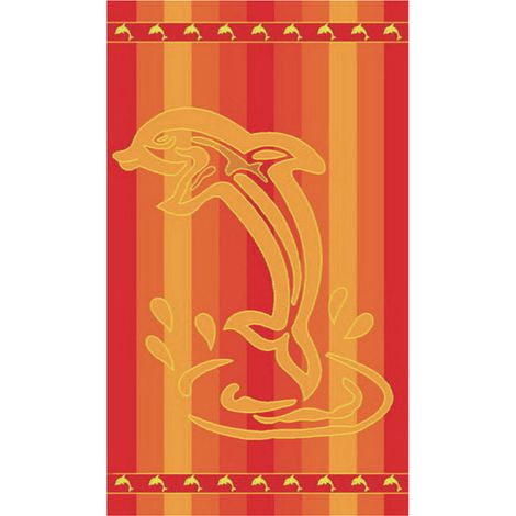 Telo Mare Jacquard In Spugna Disegno Dolphin Stripe, misura90x170coloreVerde (1/4)