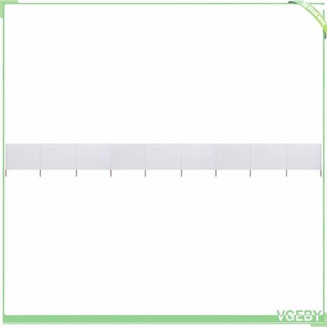 Paravent 9 panneaux - FAFEICY - 47186 - Blanc sable - 1200 x 80 cm - Tissu non-tissé & bois (1/5)
