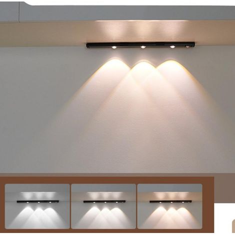 Ruban LED intelligent à détecteur de mouvement, rechargeable, forme ondulée, idéal pour les caves à vin et les meubles de cuisine (40 cm)
