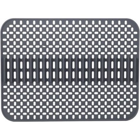 Tapis d'évier en silicone - 43 x 32 cm - Simple couche - Compatible lave-vaisselle - Résistant à la chaleur et antidérapant