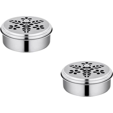 Lntyq Lot de 2 supports ronds mobiles en acier inoxydable pour bobines de moustiques, en bois de santal, pour la maison et le jardin