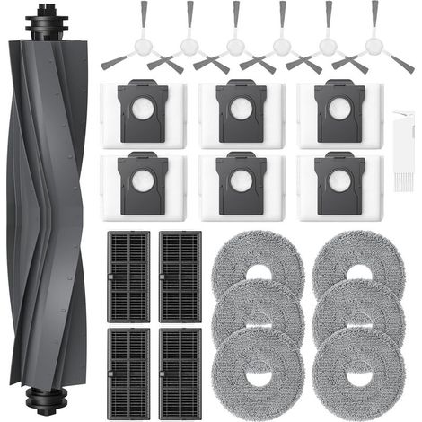 Ensemble de 24 accessoires pour aspirateurs robots Dreame L10s Ultra Gen 2 / L10s Pro Ultra Heat / L40 Ultra AE / X30 Ultra / Mova E30 Ultra : 1 brosse principale, 6 sacs à poussière, 6 chiffons de ne (1/5)