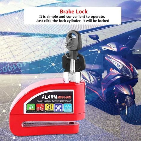 Alarme système sécurité antivol disque frein pour moto scooter vélo 89 x 60 x 31mm rouge-DBA (1/4)