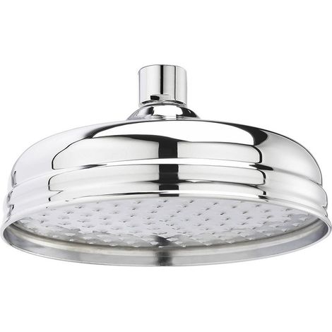 Traditional 8"" 200mm Fixed Round Drench Apron Shower Head Rainshower - Chrome (1/4)