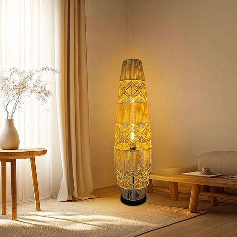 Creative LED Floor Lamp Softlighting Vintage Vase Rattan Shade Floor Lamps for Living Room Bedroom (1/5)