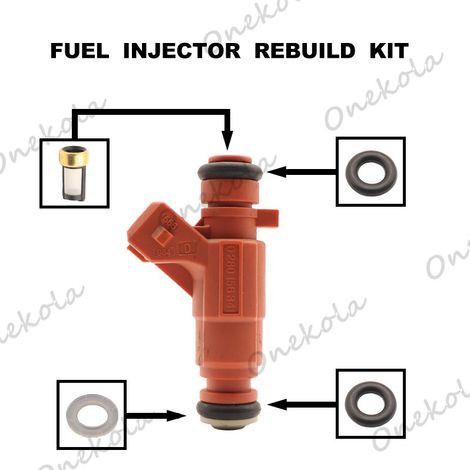 Fuel injector O-ring and filter repair kit compatible with Fukang and Elysee 0280156341 (1/2)