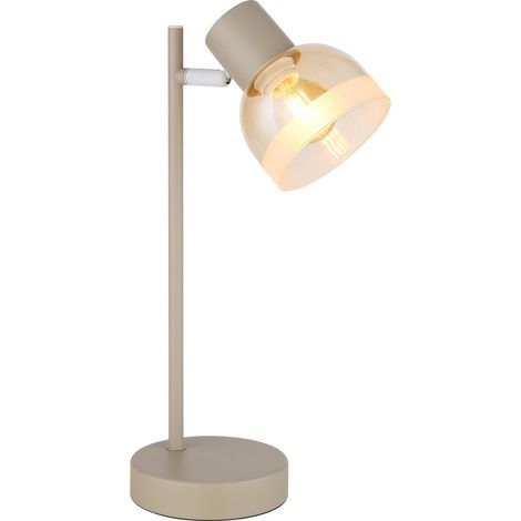 Lampe de table, lampe de salon, spot orientable, sable, métal, H 35 cm (1/5)