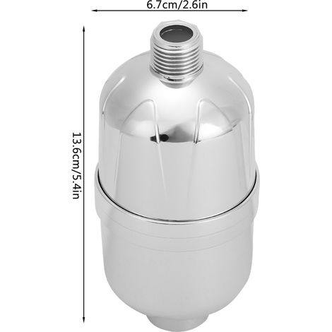 Cartouche de Filtre pour Douche SY-14  8 Niveaux de Filtration  Purificateur d'eau pour douche G1/2in  Argent ABS (1/5)