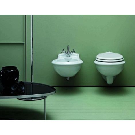 Sanitari Jubileum sospesi cm. 55 con sedile softclose in legno di (1/3)