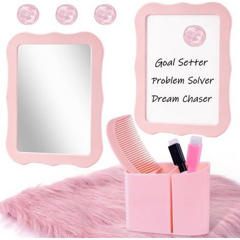 Accessoires magnétiques pour casiers - Lot de 10 pièces - rose - Porte-stylo magnétique - Miroir magnétique