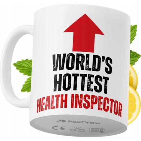 Mug humoristique pour inspecteur sanitaire, avec texte amusant et design graphique. Idéal pour les anniversaires, les fêtes et les jours fériés. Mug premium pour toutes les occasions spéciales, à la m (1/5)