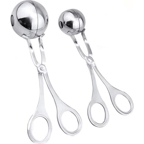 antihaftbeschichtete Fleischbällchenzangen, Fleischbällchenzange aus Edelstahl, Eiszange für die Fleischbällchenmaschine, Keksteiglöffel für die Küche (1/5)