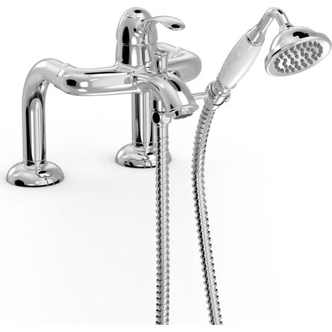 GRIFO MONOMANDO PARA BORDE DE BAÑERA CON TOMAS DE AGUA