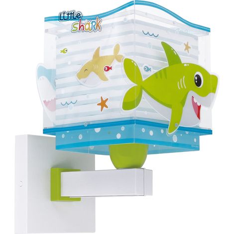 Applique murale enfant requin animaux, Lumière murales pour chambre Chevet chambre d'enfants, 63479, E27, Bleu (1/5)